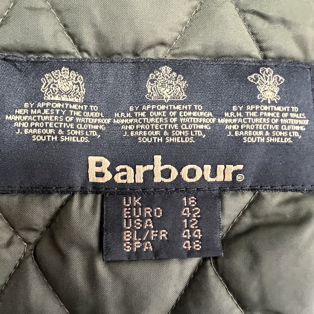 Barbour Heritage Liddesdale Quilted Jacket Coat Women's 12 Olive Green - Picture 14 of 16